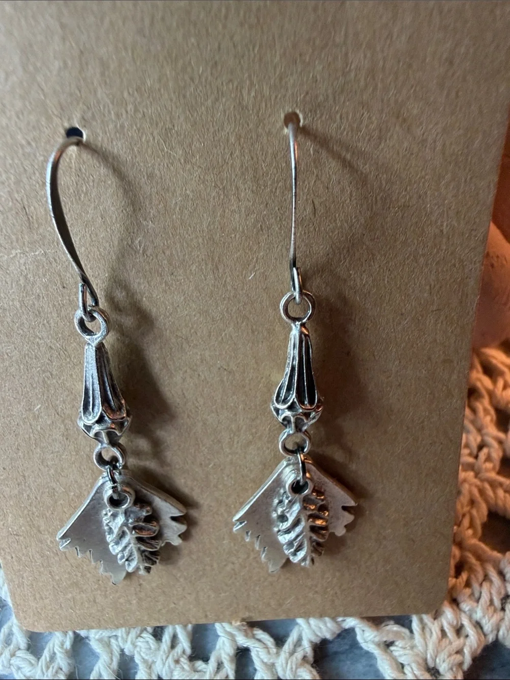 Silver Leaf Dangle Earrings - Women Jewelry